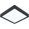 Eglo LED Plafoniera Fueva 5, L x P 21 cm, lampada da soffitto a 1 luce in acciaio con diffusore in plastica, lampada da soffitto nero e bianco, lampada LED luce calda