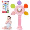 TonStyle Giochi Sonaglio Dentizione Del Neonato 0 3 6 9 12 Mesi, Giochi Sensoriali per Neonati, Sonaglio in Silicone Alimentare, Senza BPA, Gioco Montessori per Bambini (pink)
