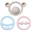 MOLUK 43401 Nigi, Nagi & Nogi, Innovative Gripping and Teething Toy, Educational Toy, Pastel Colours, Baby Toy from 0+ Months, Light Blue, Pink, Light Grey