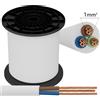 Aigostar Cavo elettrico H05VV-F 3 x 1,0 mm2 matassa 120mt guaina bianca Aigostar