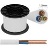 Aigostar Cavo elettrico H05VV-F 3 x 1,5 mm2 matassa 100mt guaina bianca Aigostar