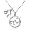Qings Collana Segno Zodiacale Argento 925 Collane Ciondolo, Regalo per Donne e Ragazze