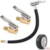 BAOSROY Connettore Valvola Pneumatica,Prolunga Valvola Pneumatici Adattatore Compressore Gonfiaggio Valvola Bici Pompa 10 cm Tubo in Gomma per Gonfiaggio e 2 Valvola del Pneumatico Connettore,per Bici Auto