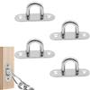 Helweet Piastre per Occhielli in Acciaio Inox, Placca Occhiello Eye Piastra, Gancio da Muro Piastra, Placca Occhiello in Acciaio Inossidabile, Occhielli Inox a U Resistenti, Gancio Muro Occhielli, 4 pezzi