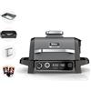 Ninja OG701UK Woodfire Electric BBQ Grill & Smoker, 7 in 1 Outdoor Grill & Air Fryer, Roast, Bake, Disidratazione, Uses Woodfire Pellets, Weather Resistant, Non-Stick, Portable, Electric, Grey/Black