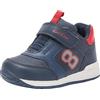 Geox B Rishon Boy A, Scarpe da Ginnastica Bimbo 0-24, Navy Red, 21 EU