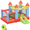 Outsunny Castello Gonfiabile Gigante per Bambini con Scivolo, Piscina e Canestro