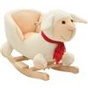 vidaXL Pecora a Dondolo con Schienale in Peluche 60x32x50cm Bianco