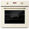 Klarstein Elizabeth - Forno Elettrico a Incasso, Design Rétro, 70L, Classe A, Autonomo, Ventola/Calore dall'Alto/dal Basso/Grill, 2200 Watt, 50-250 °C, Manopola e Maniglia Effetto Ottone, Crema