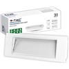 V-TAC Lampada LED d'Emergenza 3,8W - Plafoniera LED da Incasso per Sicurezza ed Emergenza con Batteria 25000 mAh - Montaggio Semplice a Parete - IP20 - Anti Blackout - Luce Fredda 6000K