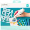 We R Memory Keepers We R Makers Airbrush - Aerografo per Modellismo Senza Fili - Incl. 12 Pennarelli, Stencil e Caricatore USB - per Stencil, Calligrafia, Creazione di Biglietti, Scrapbooking e Lavori di Carta