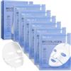 NIFEISHI Maschera Viso Collagene, Collagene Maschera Viso, Maschera Idratante in Idrogel per La Notte, Minimizzazione Dei Pori, Miglioramento Dell'Elasticità, 6 Confezioni