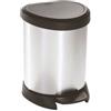 CURVER Pattumiera metallizzata 5 l nero/argento metallizzato