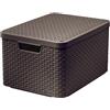 CURVER Cestino STYLE L con coperchio marrone scuro