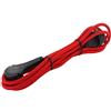 CHACON 66765 Prolunga Tessile 3 m, 3 x 1,5 m2tessuto, Cavo e Spina Piatta Nera, Colore: Rosso