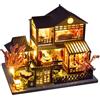CHOOYIH Kit Fai da Te per Casa delle Bambole in Miniatura, Mini Villa, Mobili e Accessori per Casa delle Bambole con Luci LED, Kit di Modelli per Adulti da Costruire, Regalo di Compleanno