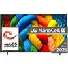 Lg Smart TV 75" 4K Ultra HD LED WebOS NanoCell AI Classe F Nero 75NANO80A3B LG