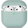 AOTUAO Custodia Compatibile con AirPods 4 (2024) Custodia Case, Case Protettiva Antiurto Antiscivolo in Silicone per AirPods 4a Generazione Cover Custodia, LED Frontale Visibile, Cloud Grey