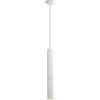 Alpinaluz Lampada a Sospensione Tubolare in Alluminio 40 cm, Design Moderno con Attacco GU10 e Cavo Tessile Regolabile 120 cm, Lampada da Soffitto per Interni IP20 (Bianco)