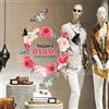 kina Vetrofania Festa del Mamma su PVC Trasparente Adesivo Decorazione Vetro Vetrine Negozi Finestre - Modello UVFM0016 - Misure 50x40 cm - Made in Italy