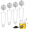 XINSUO 4 Pezzi infusore tè a pinza in acciaio inox Ø 4,5 cm, filtro per tisane sfuse e Spezie