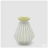 EDG Enzo De Gasperi Vaso Righe con Bordo H 20 Cm D 16 Cm Waterproof Vetro Verde Chiaro