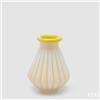 EDG Enzo De Gasperi Vaso Righe con Bordo H 20 Cm D 16 Cm Waterproof Vetro Giallo