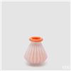 EDG Enzo De Gasperi Vaso Righe con Bordo H 13 Cm D 12 Cm Waterproof Vetro Coral