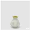 EDG Enzo De Gasperi Vaso Righe con Bordo H 13 Cm D 12 Cm Waterproof Vetro Verde Chiaro