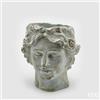 EDG Enzo De Gasperi Vaso Cemento Testa H 23 Cm 20 x 19 Cm Cemento Waterproof Grigio Chiaro