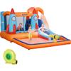 Outsunny Castello Gonfiabile per Bambini Piscina con Scivolo e Trampolino, Pompa Elettrica, 350x250x185cm, Multicolore|Aosom