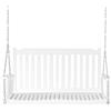 Outsunny Dondolo da Giardino a 2 Posti, Panca Dondolo Sospeso, in Legno Massiccio, per Patio, Terrazza o Cortile, 117x69x60 cm, Bianco | Aosom Italy