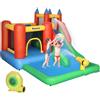 Outsunny Gioco Gonfiabile per Bambini 3-8 Anni con Scivolo, Trampolino, Piscina e Pistola ad Acqua, max 4 Bambini, 330x245x215cm|Aosom