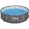 Bestway Piscina solo struttura effetto legno scuro - 366x100 cm