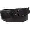 Calvin Klein Uomo Cintura Buckle Tumbled 3,5 cm in Pelle Leder Reversibile, Nero (Black/Ck Cognac/Antique Silver), 125 cm