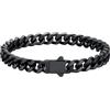 U7 Bracciale Uomo Nero Acciaio Inossidabile Catena Cubana 7mm 19cm