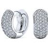 Bling Jewelry Orecchini A Cerchio A Cerniera In Argento Placcato Con Cinque File Di Cubic Zirconia A Cupola, Incastonati Con CZ, Adatti Per Donne, Matrimoni, Promozioni, Feste Formali