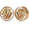 DOEARKO Dilatatore per Orecchio in Acciaio Inossidabile Double Flared Ear Stretching Piercing Corpo Gioielli 8-16mm (Oro, 12MM)