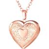 U7 Collana Donna Medaglione Portafoto Cuore e Fiore Ciondolo Portafoto Apribile + Catena Regolabile Acciaio Inossidabile Collana Donna Cuore Oro Rosa Regalo con Confezione