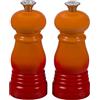 Le Creuset Set 2 Mini Macina Sale e Pepe, Plastica ABS, Rispettivamente 5 x 5 x 12.1 cm, Macina in Ceramica, Arancione, 96002500090000