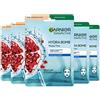 Garnier Skin Active - Set di maschere in tessuto Hydra Bomb idratanti e assorbenti, a base di melograno e acido ialuronico, vegano e senza esperimenti sugli animali, tessuto compostabile, per