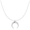 MARLION JEWELS Collana Lunga da Donna Con Design a Luna Rovesciata - Argento 925 - Ideale Come Regalo - Gioielli Particolari (Placcato Argento)