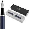 Parker IM Penna Roller | Punta Fine e Ricarica di Inchiostro Nero | Matte Blue Chrome Trim