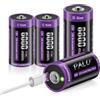 Mspalocell 4 Pack Batteria USB-C 1,5V - Baby C 6000 mWh Lr14 & Batterie D 8800mAh Mono Lr20, Batteria Litio Tipo C a Ricarica Rapida con Cavo Ricarica per Luce Ricarica, Bassa Autoscarica, 1500 Cicli