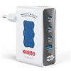 DCHK Haribo Caricatore USB C 100W Rapido, Alimentatore 4 Porte GaN con Display LED, PD/PPS Presa USB C Compatibile con MacBook Pro/Air, iPhone 17/16/15, Galaxy S25/S24, Laptop/iPad/Switch, Regalo, Blu