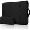 JOOEER 11 Pollici Custodia per laptop con Maniglia per 11 Pollici Macbook Air 11-11,6 Pollici Laptop Computer, Borsa Custodia Protettiva per Computer Portatile con Tasca per Accessori, Nero