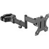 Maclean Portamonitor con doppio braccio snodato, Supporto per monitor da 17-32' fino a 8 kg, diametro del palo/tubo da 28 a 60 mm, braccio per monitor
