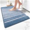 SHACOS Tappetino per Bagno Antiscivolo 50 x 80 cm, Tappeto Morbido e Lavabile, Tappeti Microfibra Assorbente, Blu