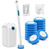 NEWE Scopino WC con Spugnette, Pulisci Water Usa e Getta con Sistema di Bloccaggio Aggiornato, 16 Ricariche Cleaner, per della Vasca da Bagno e del Lavandino