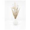 Generico Vaso Decorativo Stampato in 3D, Design Scanalato Moderno, PLA Grigio Opaco, Forma a Bulbo per Fiori Secchi e Pampas (bianco)